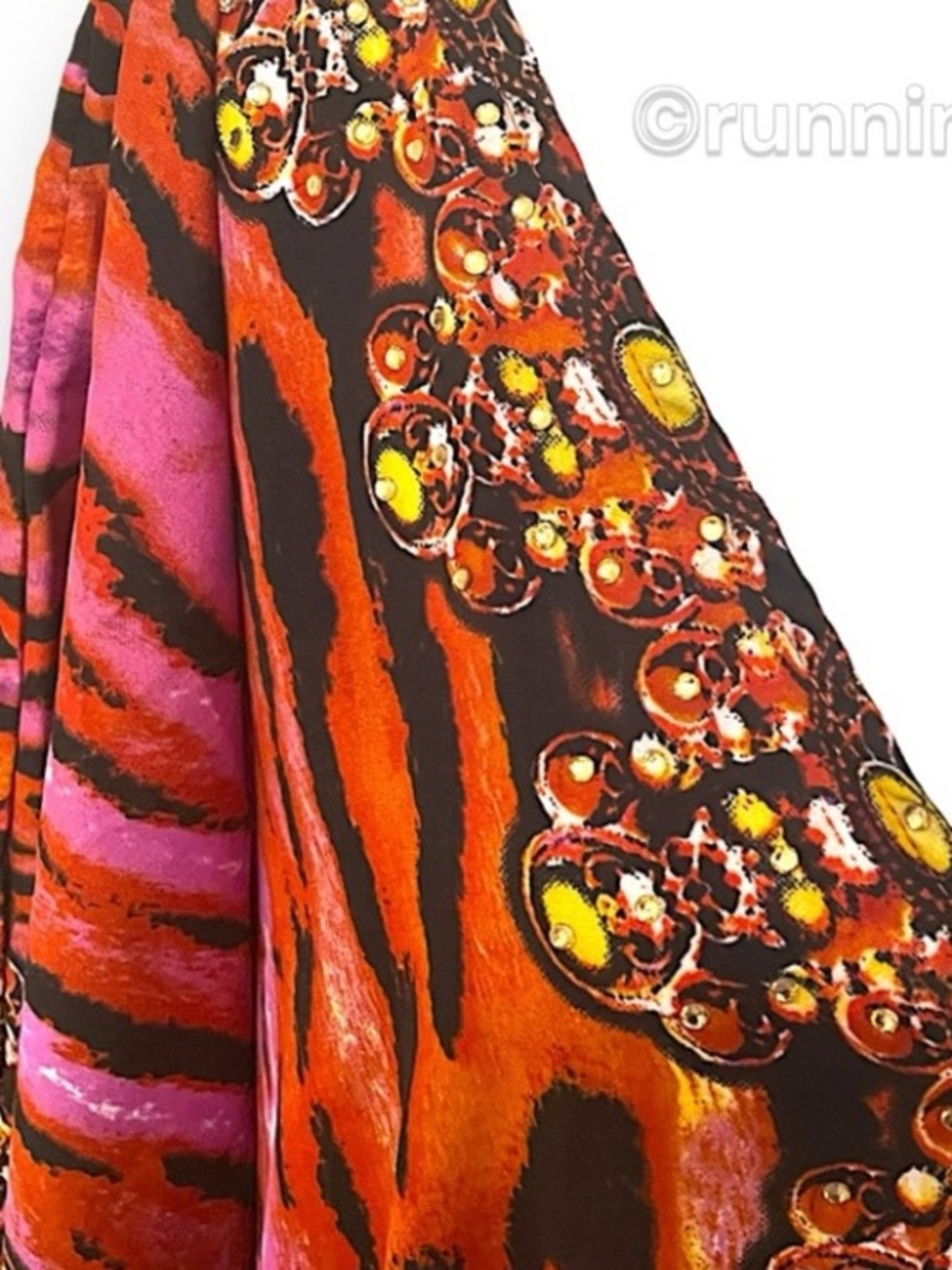 Jessica Taylor Kaftan Dress One Size NWT Animal Print Boho Maxi Beach Coverup - Picture 10 of 10
